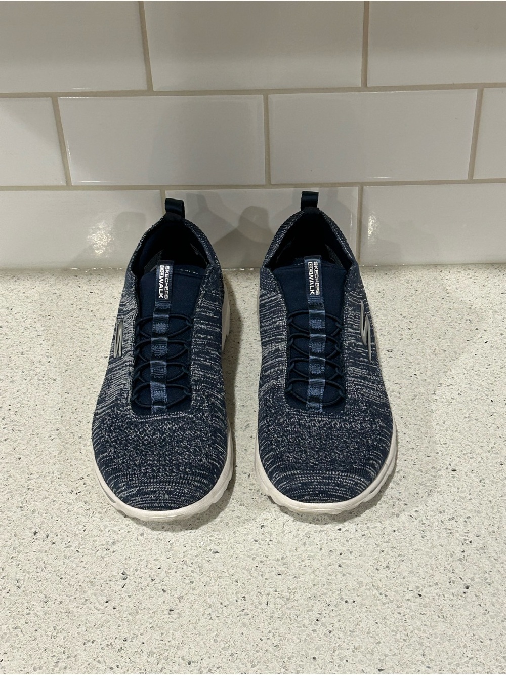 Skechers Women's Navy Knit Slip-On Sneaker, Size 7 1/2